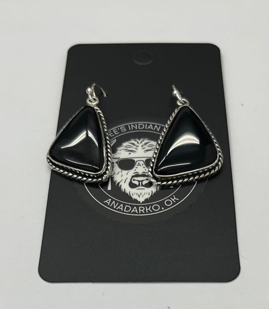 Onyx and Silver Earrings