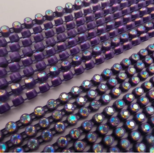 Rhinestone Banding; SS6 AB Grape (per yard)