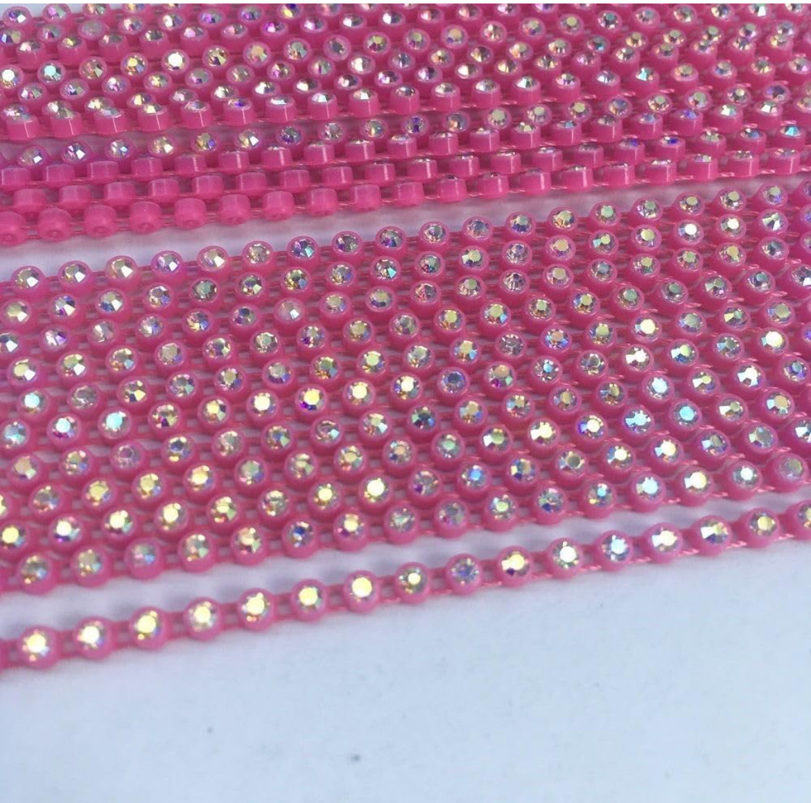 Rhinestone Banding; SS6 AB Pink (per yard)
