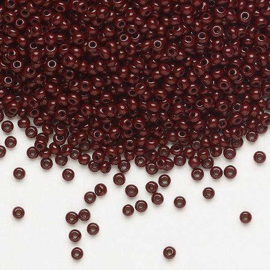 11 Seed Bead Opaque Dark Brown