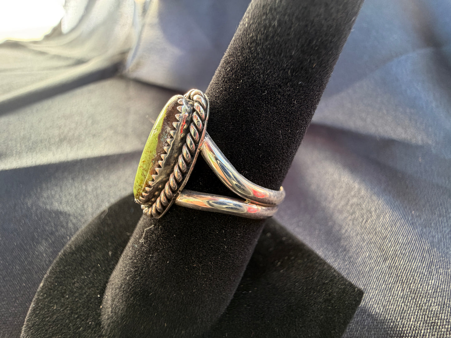 Gaspeite/ Sterling Silver Ring (Size 8)