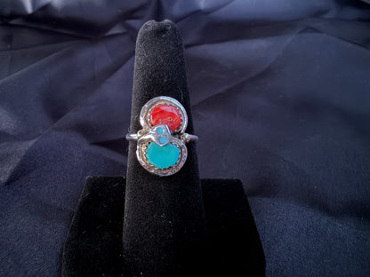 Kingman & Coral/Sterling Silver (Size 7