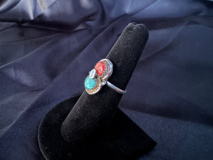 Kingman & Coral/Sterling Silver (Size 7