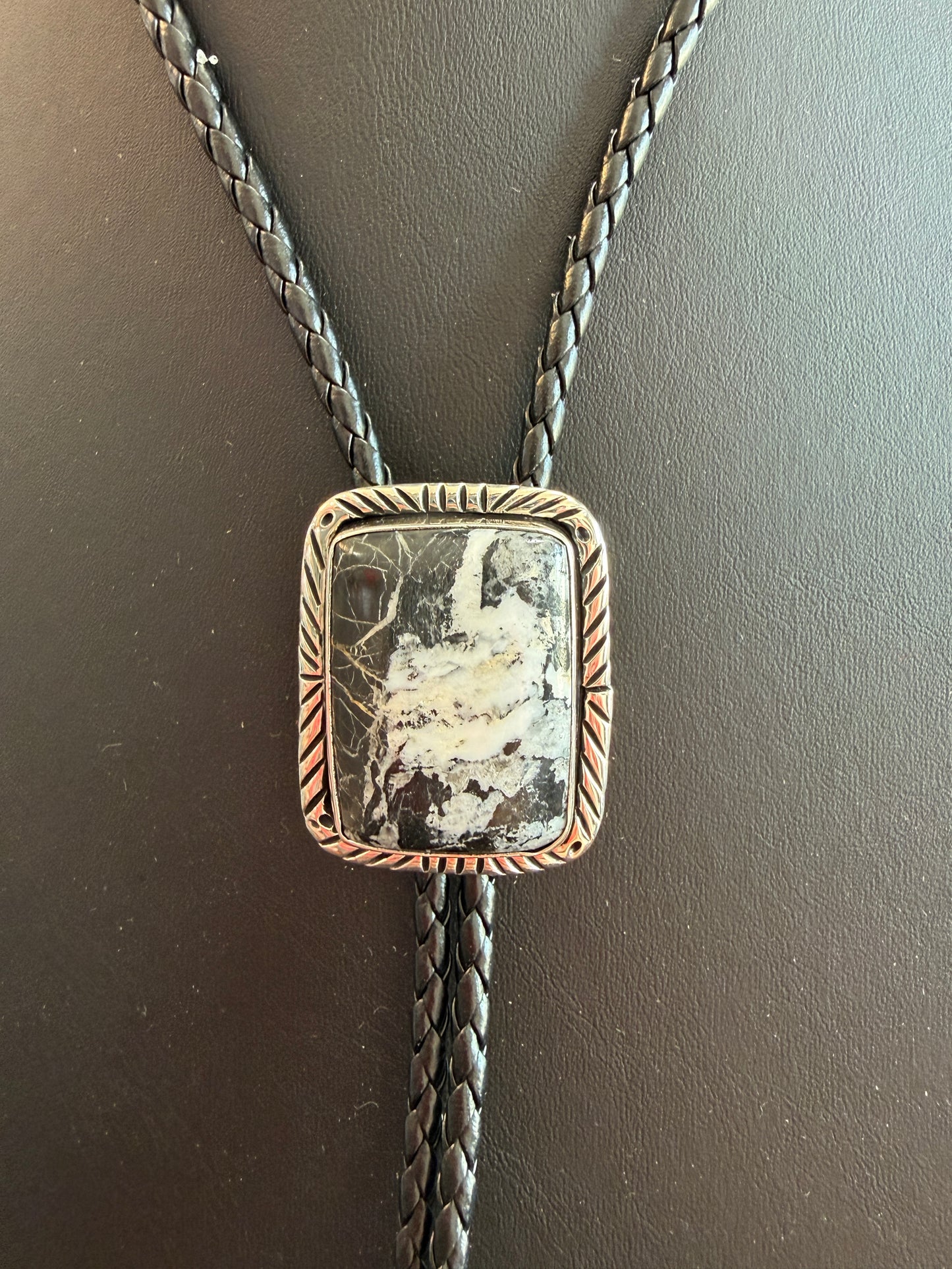 White Buffalo/Sterling Silver Bolo