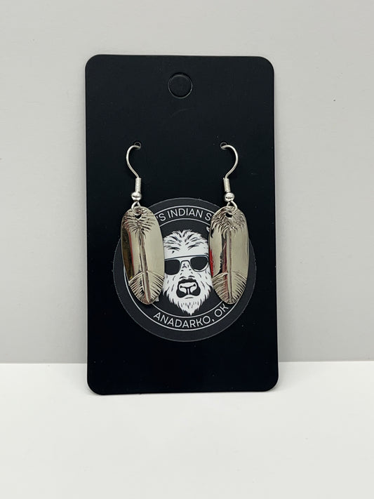 German Silver Feather Earrings