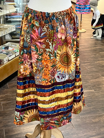 Adult Ribbon Skirt; Sunflowers