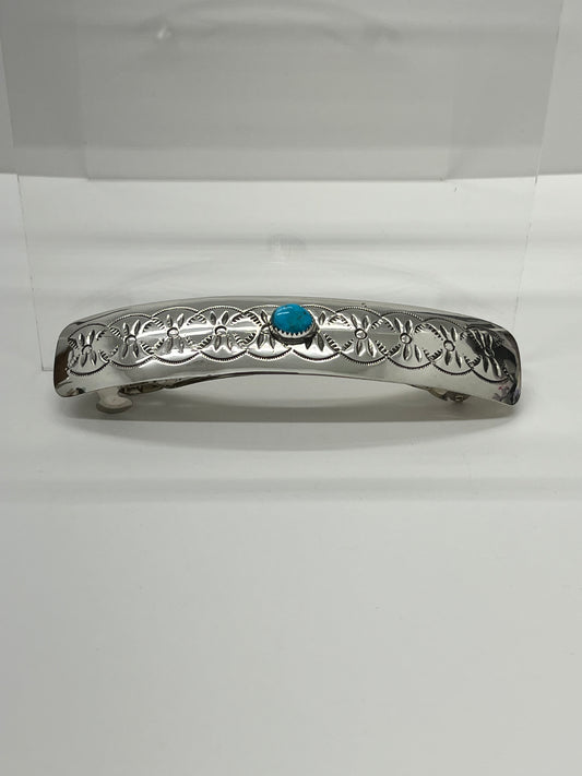Sterling Silver and Turquoise Hair Barrette