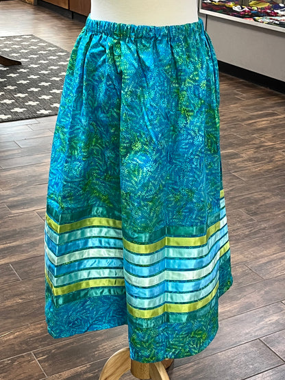 Adult Ribbon Skirt; Waist 32”, Turquoise