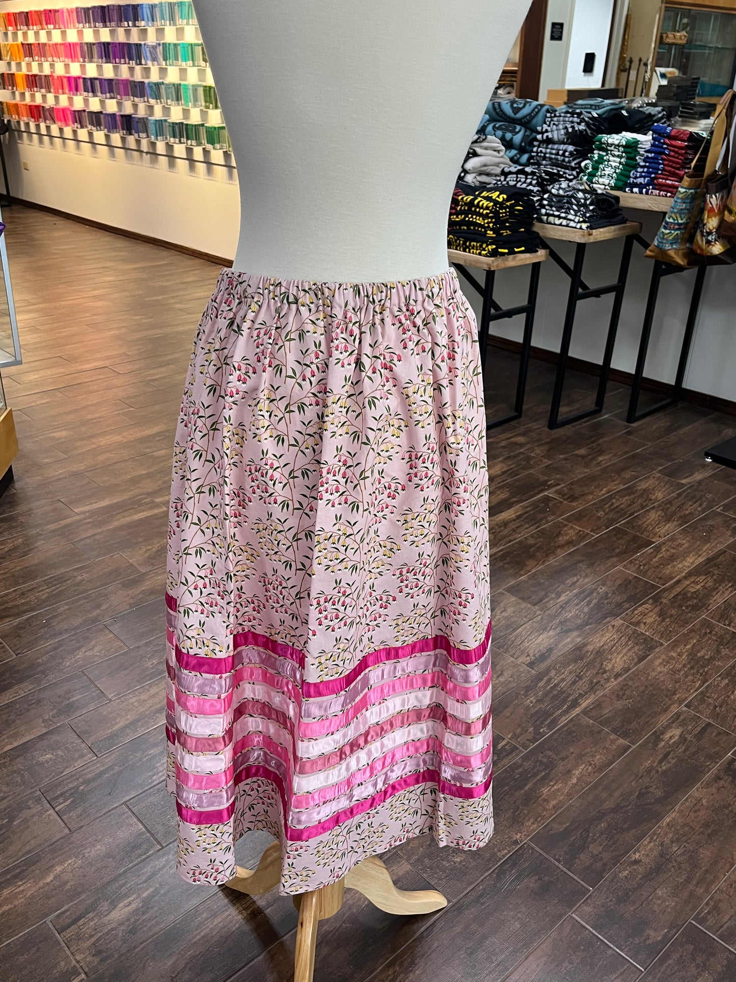 Ribbon Skirt Pale Pink with Pink Ribbons