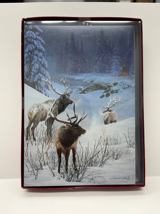Winter Bucks boxed holiday greeting cards