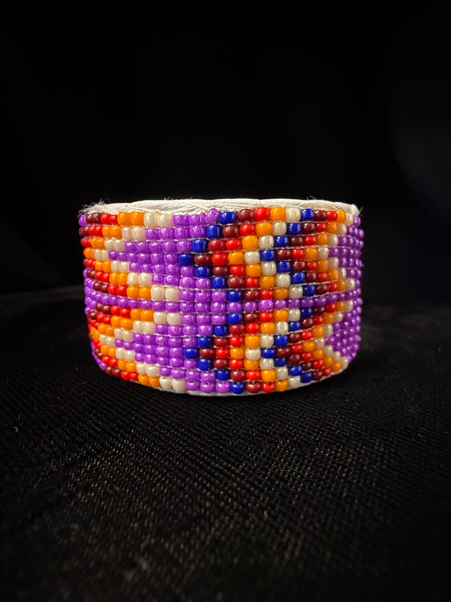 Beaded Cuff Bracelet - Purple