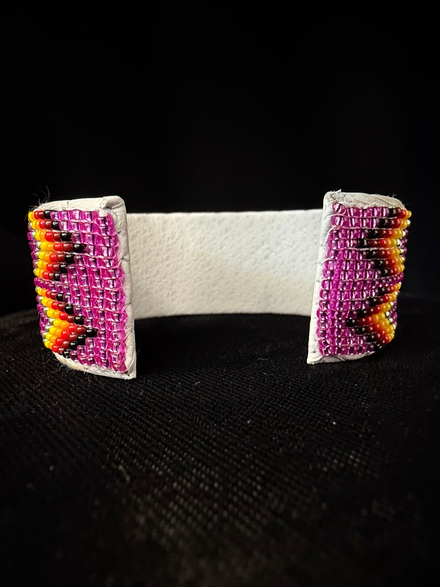 Beaded Cuff Bracelet - Fuchsia