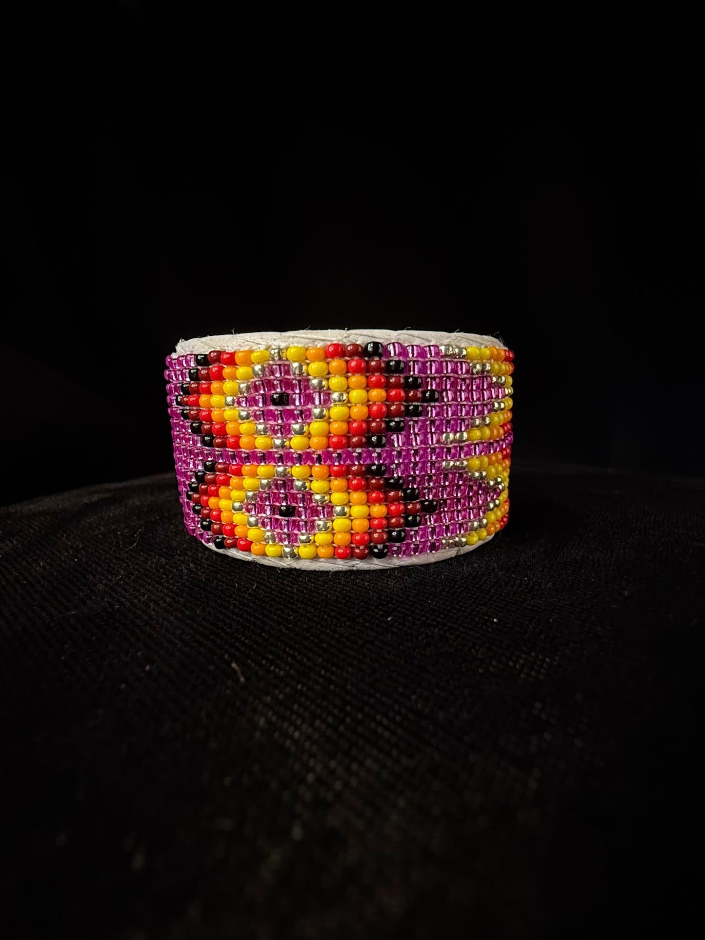 Beaded Cuff Bracelet - Fuchsia