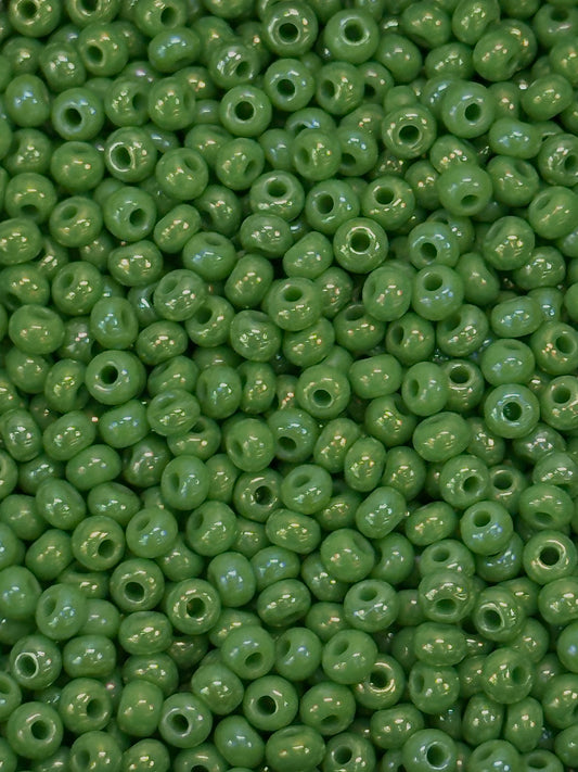 11 Seed Bead Opaque Rainbow Mint Green