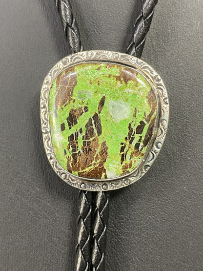 Sterling Silver & Gaspeite Bolo Tie