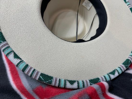 Beaded Brim Rancher's Hat -  Beaded by Local Kiowa Artist