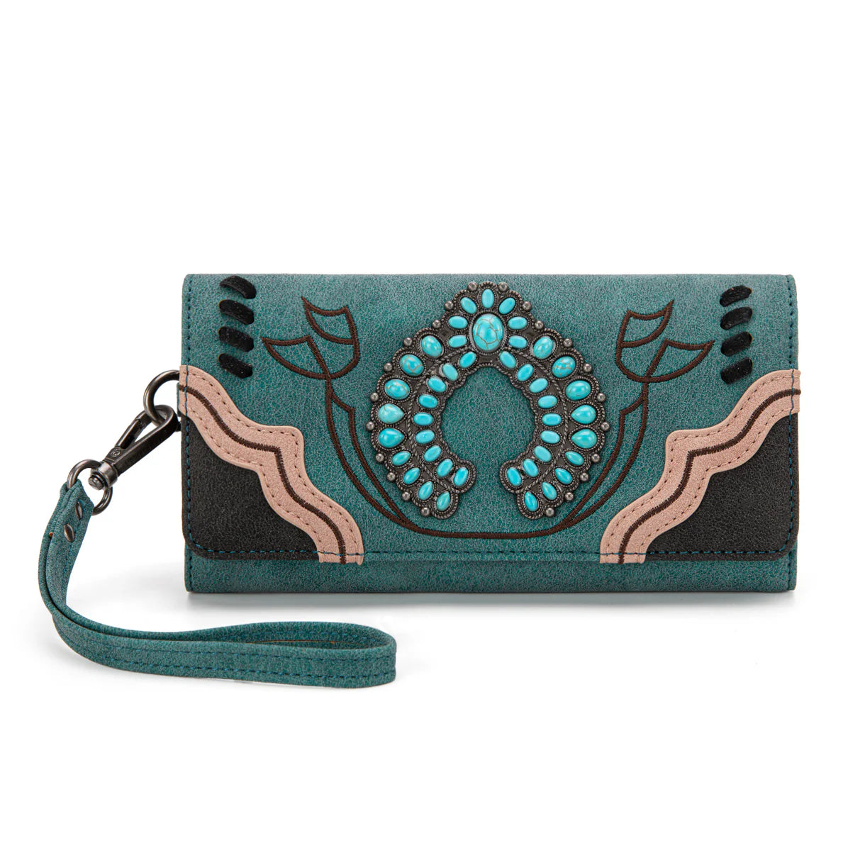 Montana West Concho Collection Wallet- Turquoise