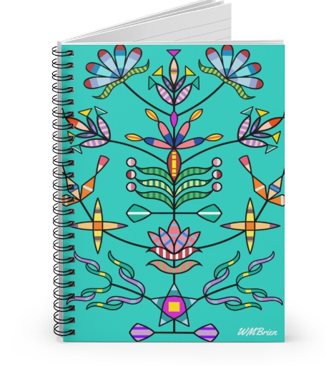 Spiral Journal; Turquoise Floral