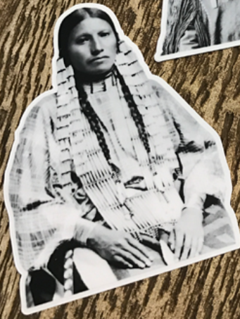 NTVS Vintage Sticker; Mrs. Thunder Bear, Famous Sioux Interpreter