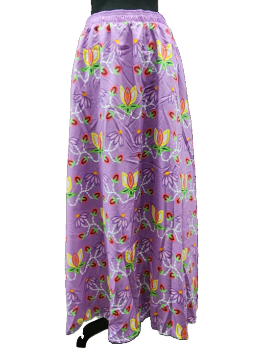 Lilac Strawberry, Floral Skirt; Lined, with Pockets