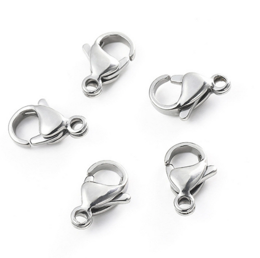 Silver Plated Lobster Claps (5 pairs)