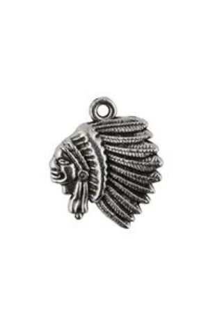 Small Pewter Chief Pendant 18x22mm (10) per bag