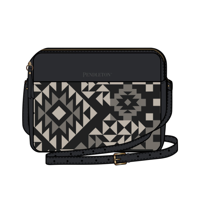 Pendelton Midi Crossbody; Blue Ridge Black