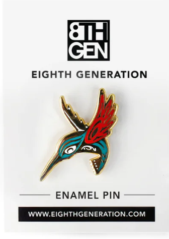 Eighth Generation Enamel Pin; Hummingbird