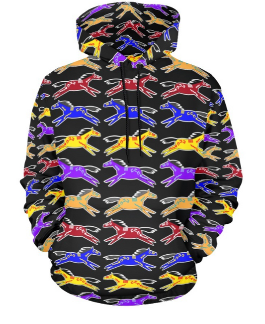 Ledger Art Horse Unisex Black Hoodie