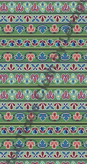Teton Cotton Fabric; Lenape Floral; Green (by the yard)
