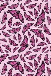 Teton Trade Cloth Cotton Fabric; Monarchs, Pink (by the yard)