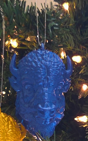 Bison Christmas Ornaments: Blue