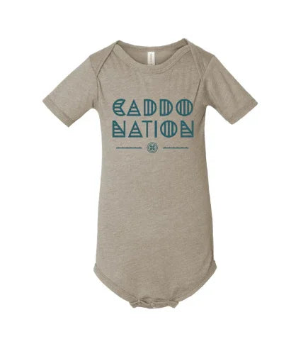 Caddo Nation Infant Onesie; Heather Stone/Deep Teal