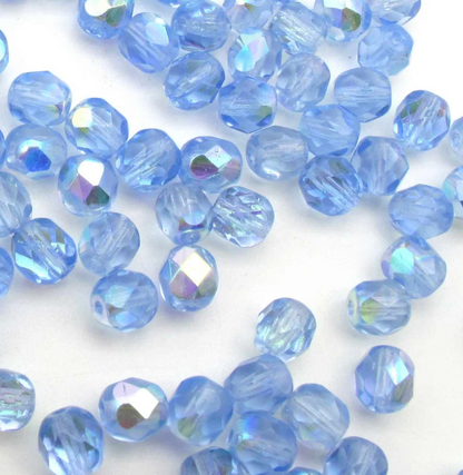 6mm Fire Polish Beads AB (Aurora Borealis)