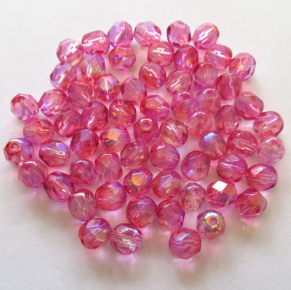 6mm Fire Polish Beads AB (Aurora Borealis)