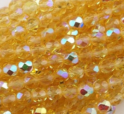 6mm Fire Polish Beads AB (Aurora Borealis)