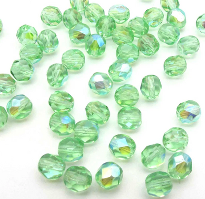 6mm Fire Polish Beads AB (Aurora Borealis)