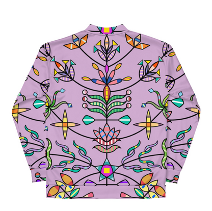 Unisex Bomber Jacket; Lilac Floral