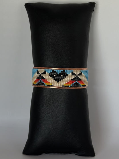 Copper Beaded Cuff Bracelet