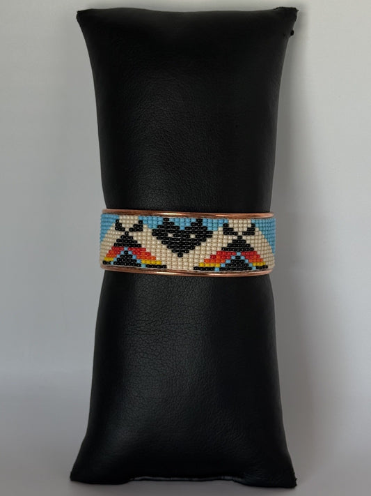 Copper Beaded Cuff Bracelet