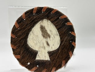 Cowhide Coasters - Western Motif