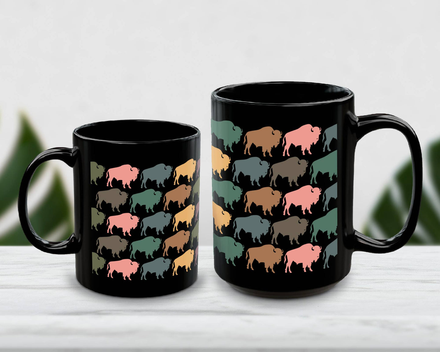 Retro Bison Coffee Mug for Buffalo Fans and Nature Lovers: 11 oz