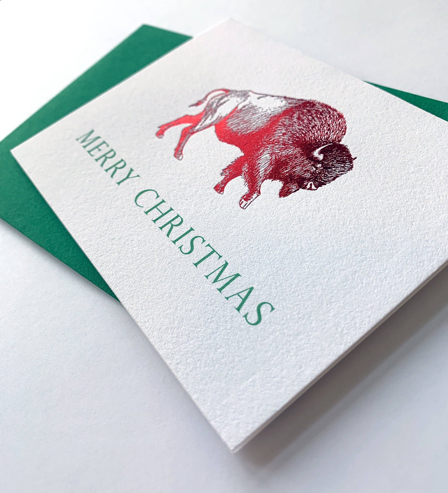 Merry Christmas Foil Buffalo Holiday Greeting Card