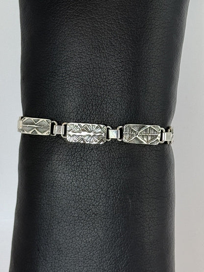 Sterling Silver Panel Bracelet