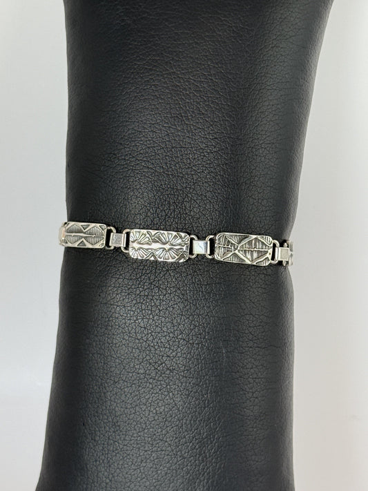 Sterling Silver Panel Bracelet