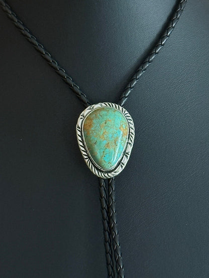 Kingman Turquoise/Sterling Silver Bolo Tie