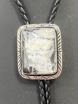 Sterling Silver & White Buffalo Bolo