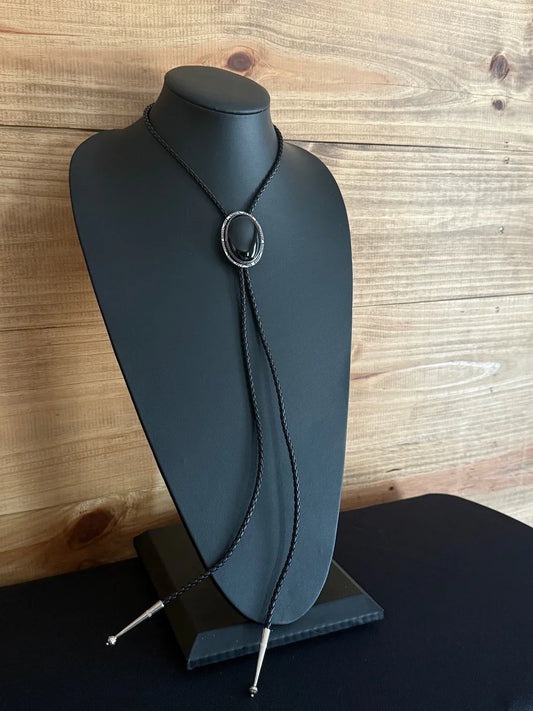 Onyx/Sterling Silver Bolo Tie