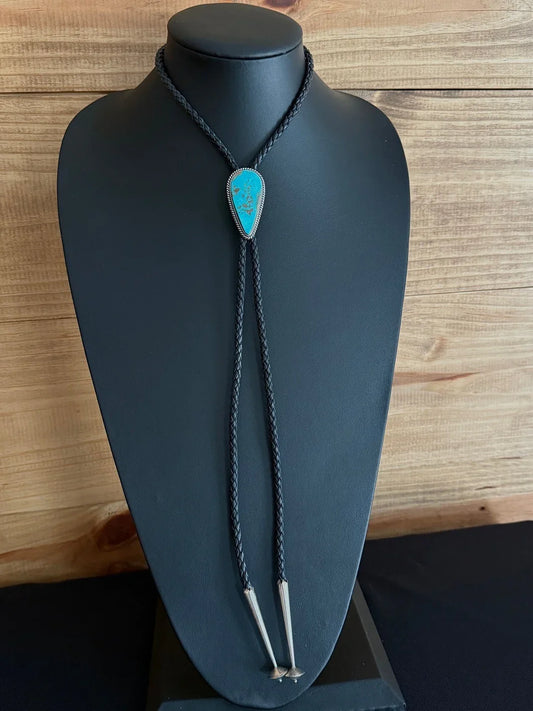 Pilot Mtn. Turquoise/Sterling Silver Bolo Tie