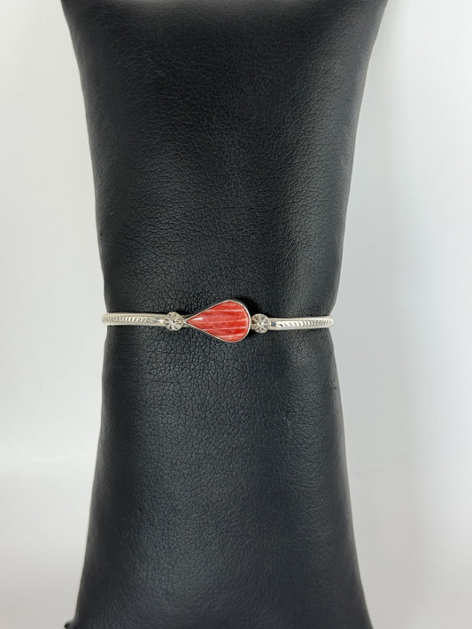 Spiny Oyster & Sterling Silver Bracelet